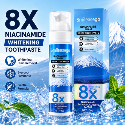 🎉Niacinamide Foaming Whitening Toothpaste 8X - Fresh Breath Stain Removal Gentle Teeth Cleaning 100ml-D