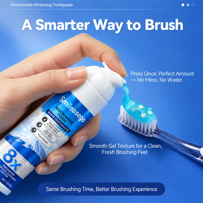 🎉Niacinamide Foaming Whitening Toothpaste 8X - Fresh Breath Stain Removal Gentle Teeth Cleaning 100ml-D