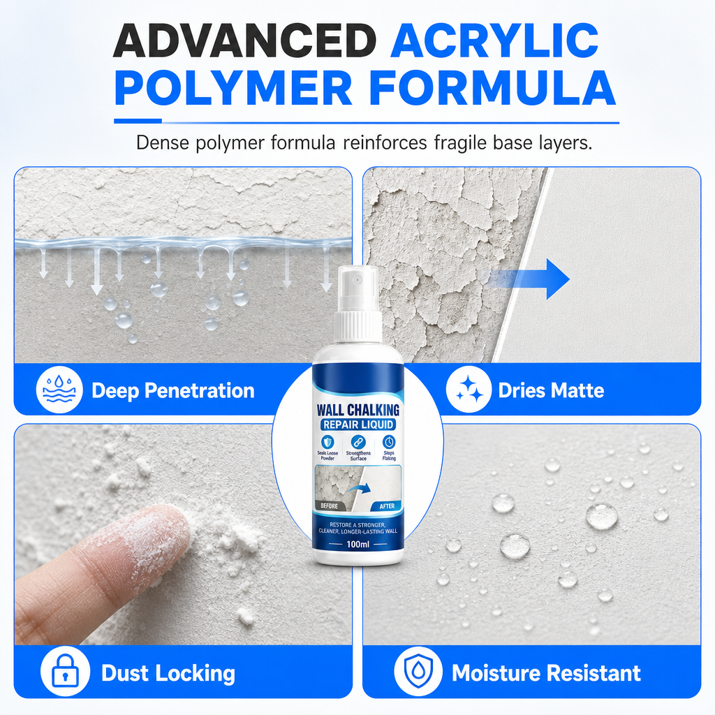 🎉 2026 HOT SALE 🏠 🧱 Wall Repair Liquid – locks chalky plaster instantly 🛠️